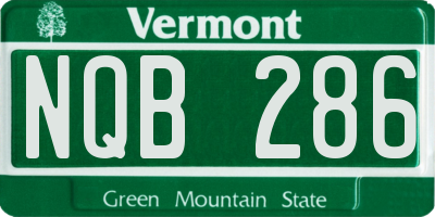 VT license plate NQB286