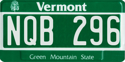 VT license plate NQB296