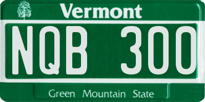 VT license plate NQB300