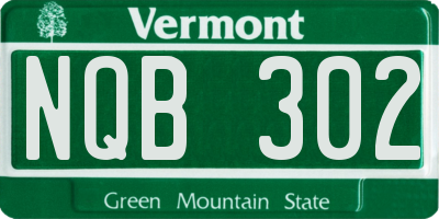 VT license plate NQB302