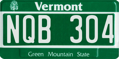 VT license plate NQB304