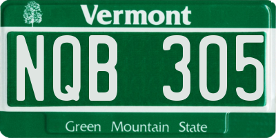 VT license plate NQB305