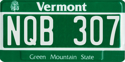 VT license plate NQB307