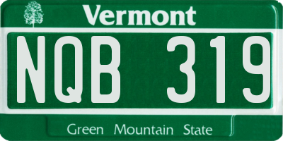 VT license plate NQB319