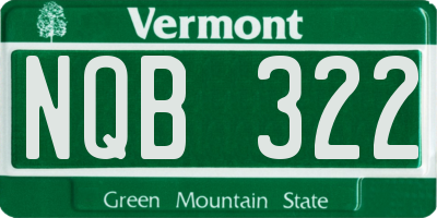 VT license plate NQB322