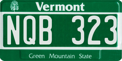 VT license plate NQB323