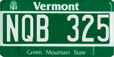 VT license plate NQB325