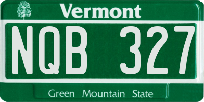 VT license plate NQB327
