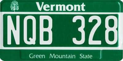 VT license plate NQB328