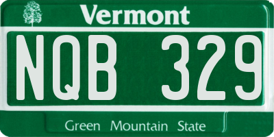 VT license plate NQB329