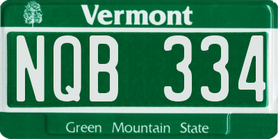 VT license plate NQB334