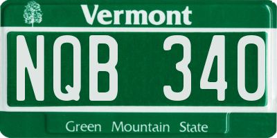 VT license plate NQB340