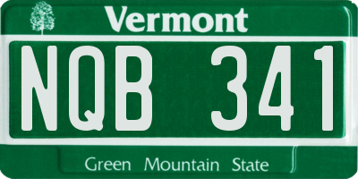 VT license plate NQB341