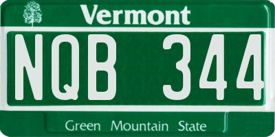 VT license plate NQB344