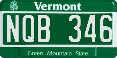 VT license plate NQB346