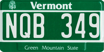VT license plate NQB349
