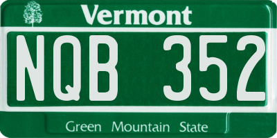 VT license plate NQB352