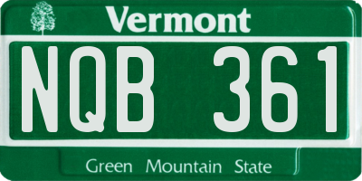 VT license plate NQB361