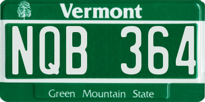 VT license plate NQB364