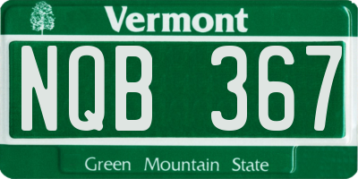VT license plate NQB367