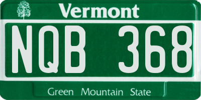 VT license plate NQB368