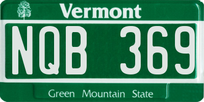 VT license plate NQB369