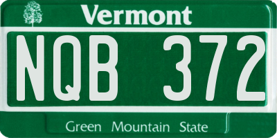 VT license plate NQB372