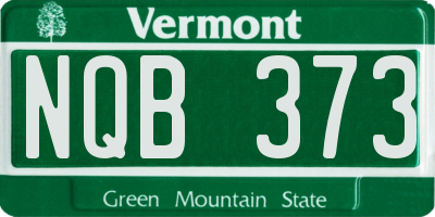 VT license plate NQB373