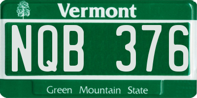 VT license plate NQB376