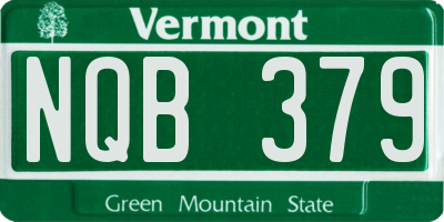 VT license plate NQB379