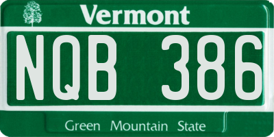 VT license plate NQB386