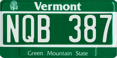 VT license plate NQB387