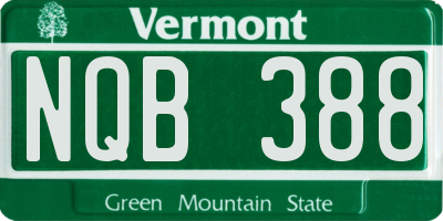 VT license plate NQB388