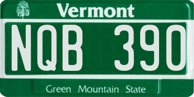 VT license plate NQB390