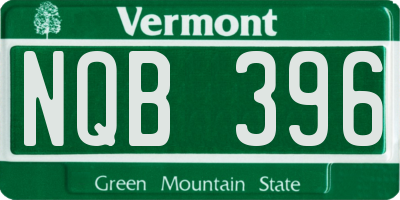 VT license plate NQB396