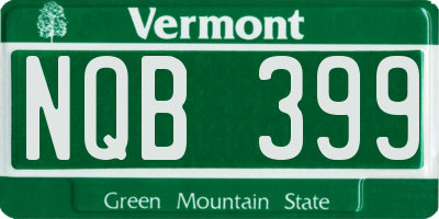 VT license plate NQB399