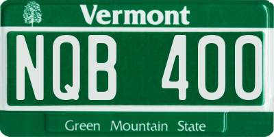 VT license plate NQB400