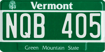 VT license plate NQB405