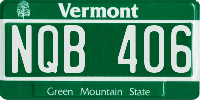 VT license plate NQB406