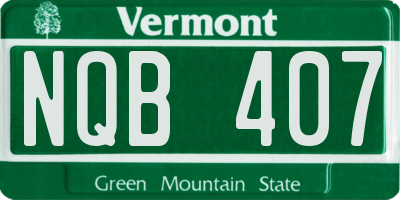 VT license plate NQB407