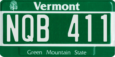VT license plate NQB411