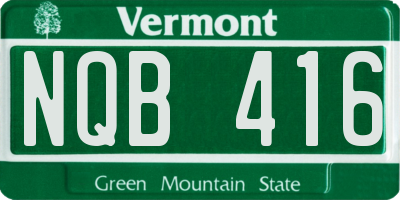 VT license plate NQB416