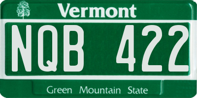 VT license plate NQB422