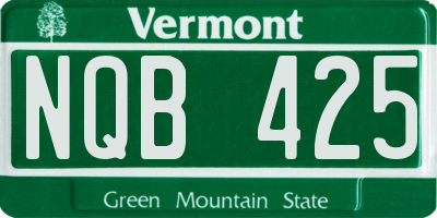 VT license plate NQB425