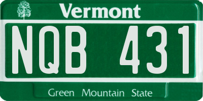 VT license plate NQB431