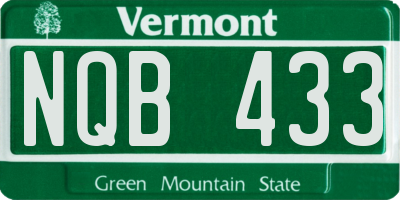 VT license plate NQB433
