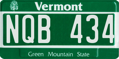 VT license plate NQB434