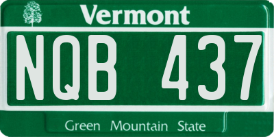 VT license plate NQB437