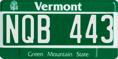 VT license plate NQB443