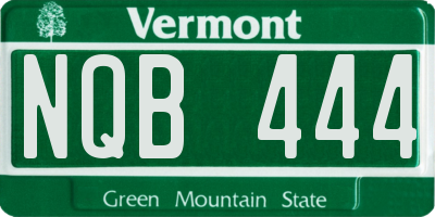 VT license plate NQB444